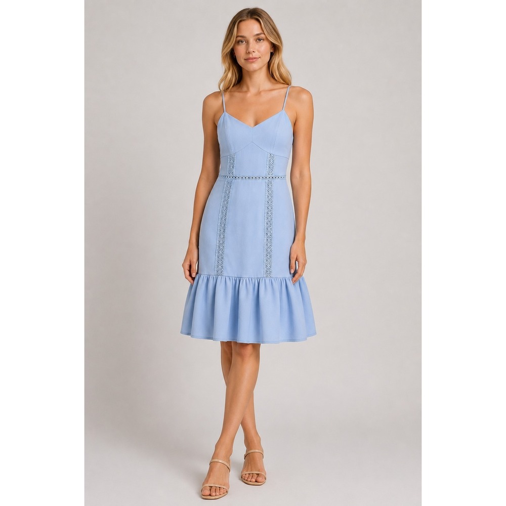 Francesca's Collection Midi Dress Spagetti Strap Ruffle XXS